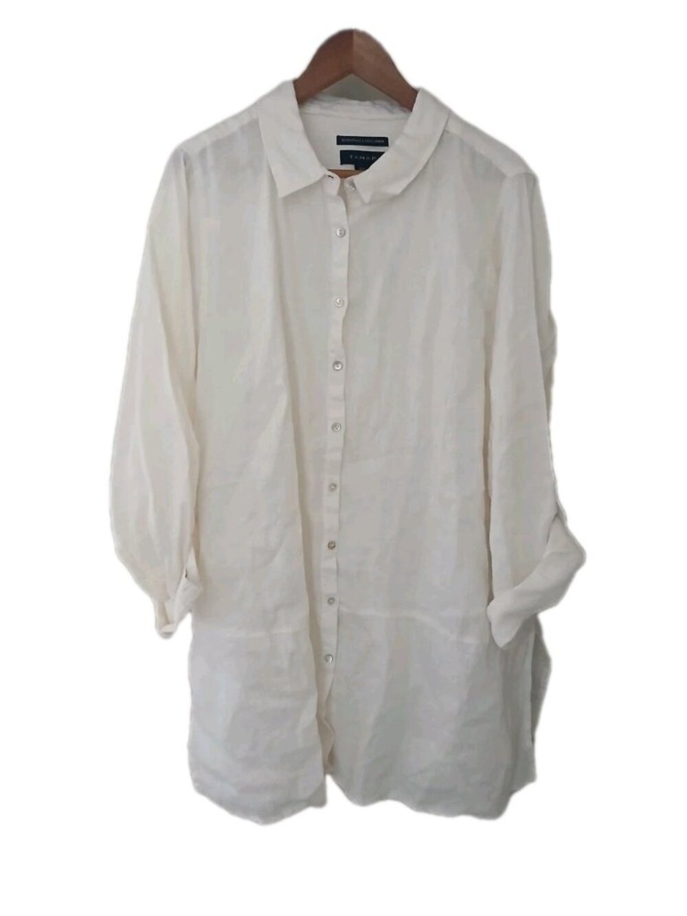 Tahari Essentials 100% Linen Button-Down Shirt